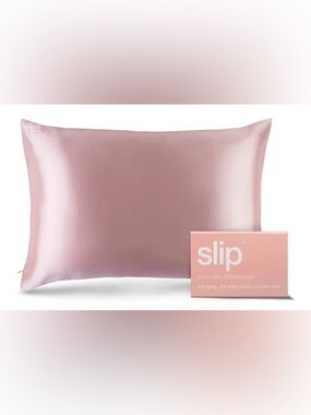 NIB Slip Silk Envelope Pillow Case - Pink, Standard/Queen